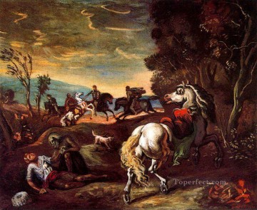 馬は去った ジョルジョ・デ・キリコ 形而上学的シュルレアリスム Oil Paintings